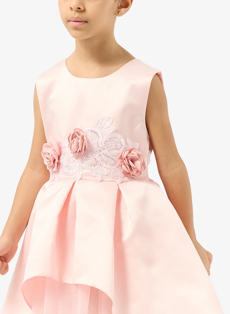 Pinata  Pink Flower Textured Occasion Dress for Women | Best Price UAE